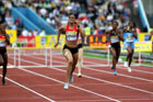 Kaliese Spencer wins the 400 metres Hurdles, 2011 Aviva London Grand Prix